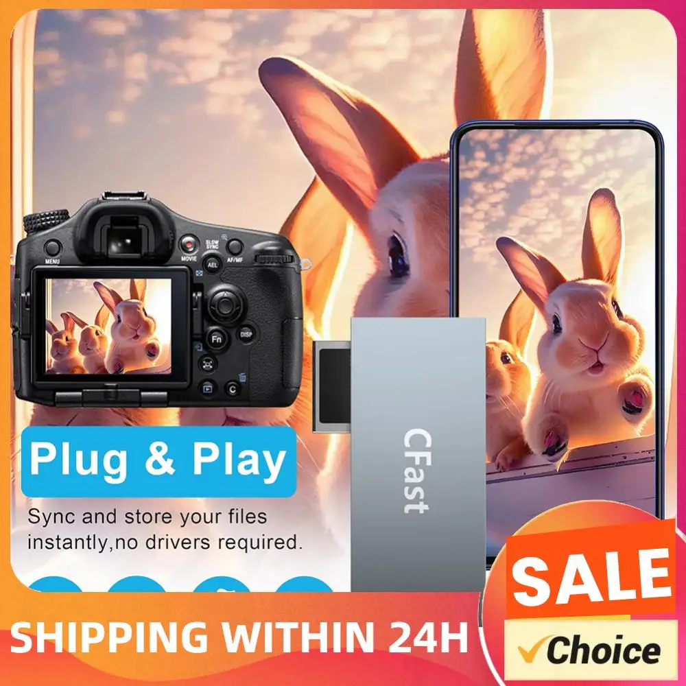 CFast Card Reader Read 6 Cards Simultaneously Multifunction Card Reader 5Gbps USB Card Reader for CFast CF MS SD TF XD Card
