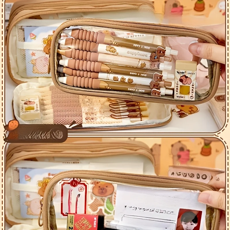 Picture 5: Multi-Layer Large Capacity Pencil Case, Detachable Transparent Layer，[10 Removable Layers] + 25pcs Set (Stickers, Pins, Etc