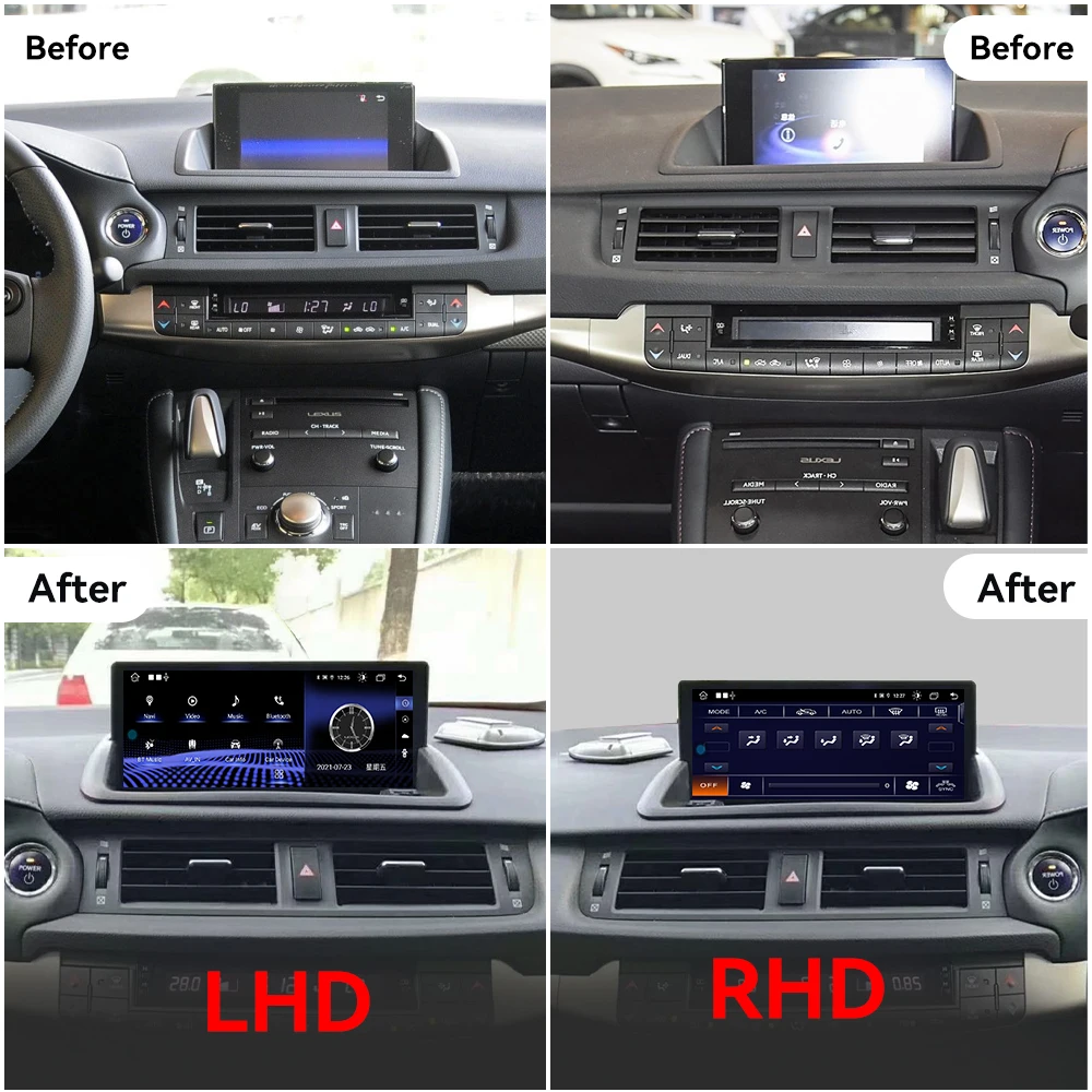 Android 13.0 Screen Qualcomm For Lexus CT200 CT200h 2012-2020 Car Radio Multimedia Player 10.25