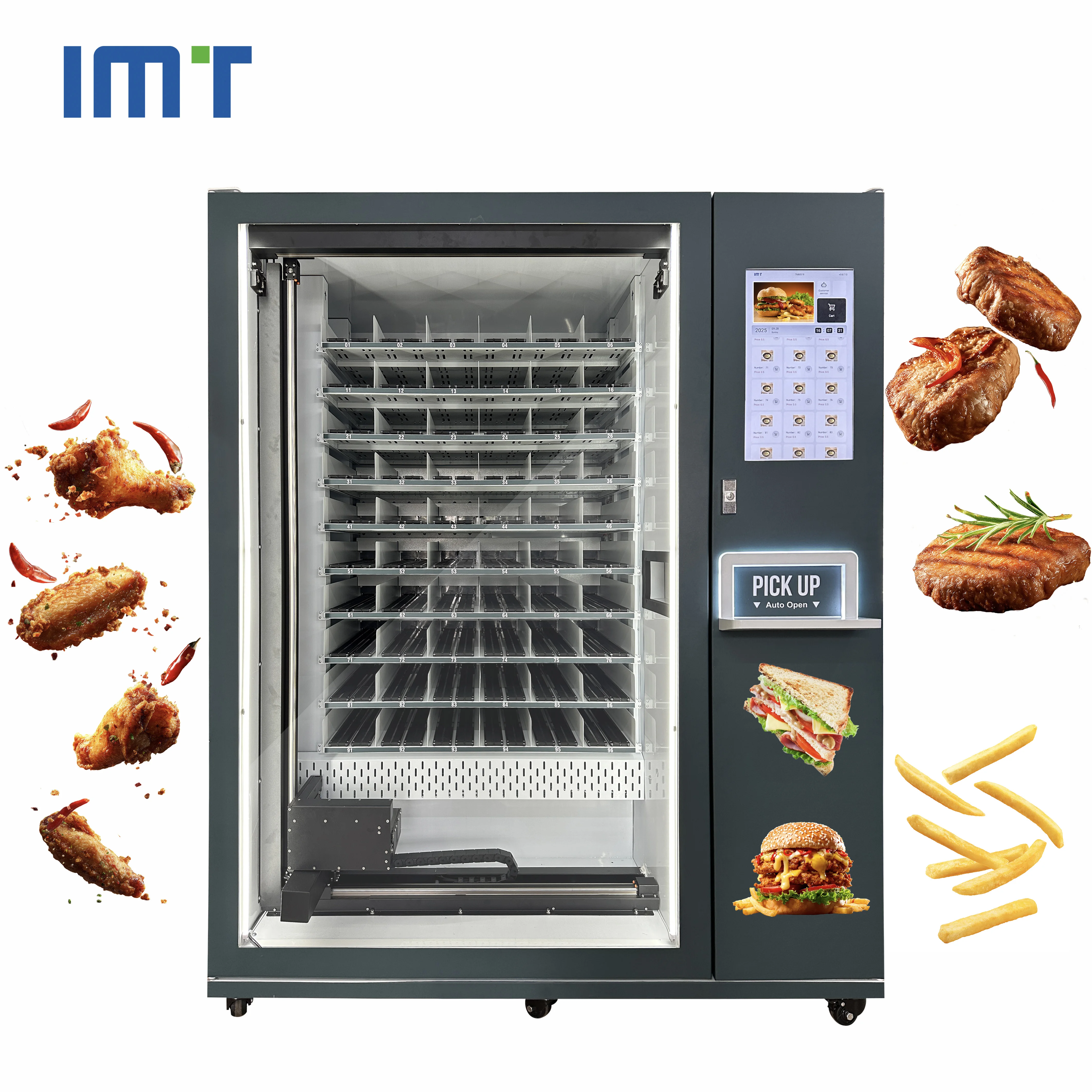 Self-service Smart Touch Screen Fast Food Vending Machine Lunch Dinner Automatic Heated Hot Food Vending Machines Manufacturer