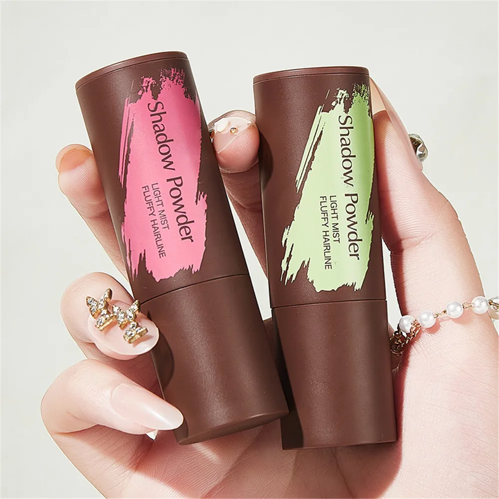 2 Colors Hair Shadow Stick Natural Instantly Cover Hairline Contour Powder Unisex Hair Root Edge Shadow Eyebrow Filling Powder