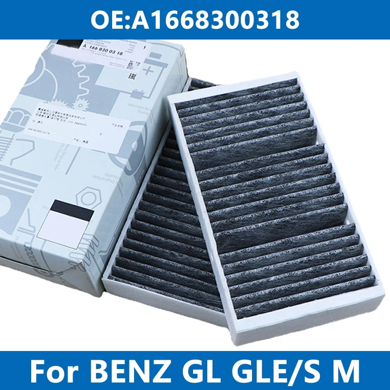 

2Pcs Car Cabin Filter Air Conditioner A1668300318 For Mercedes Benz X166 W166 GL350 400 450 GLE250d GLE300 320 GLS500 ML Coupe