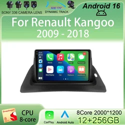 Car Radio Android 16 For Renault Kangoo 2009 2012 2015 2016 2017 2018 Multimedia Stereo Video Player 4G Navigation WIFI QLED DSP