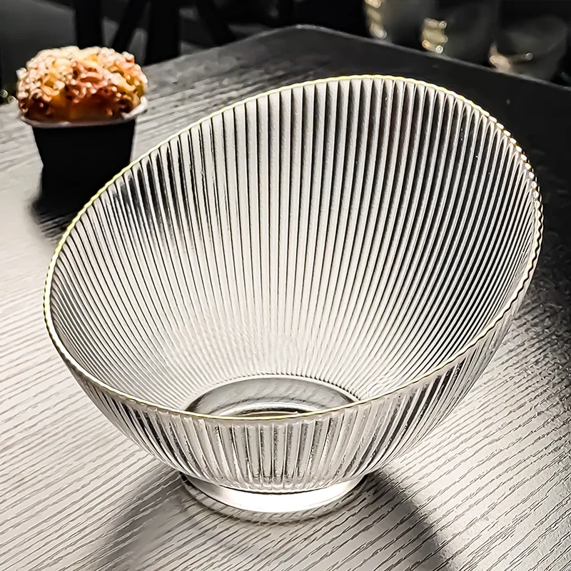 Crystal Glass Slanted Fruit Dish Salad Buffet Bowl High End Exquisite Bowl Kitchen Tableware Fruit Snack Plates Specialty Plates