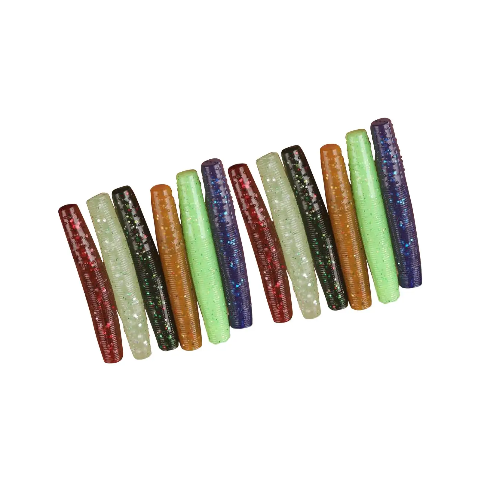 

12x Worm Fishing Lures Set Vivid Portable Professional Artificial Baits Fishing