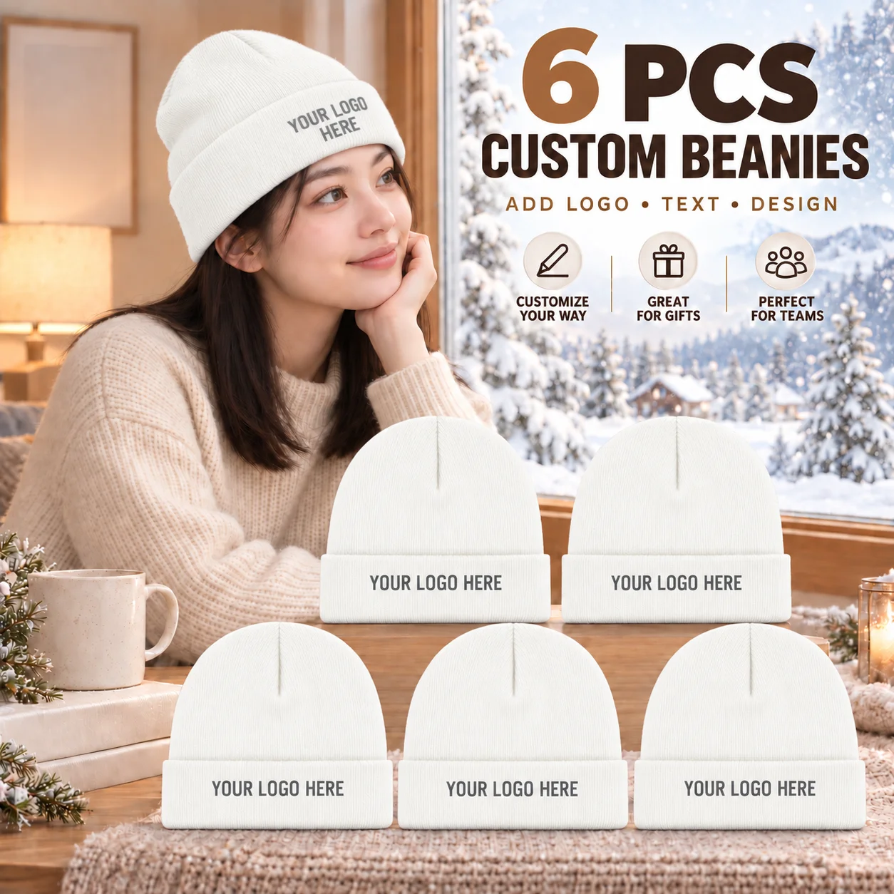 6 bonnets tricotés personnalis - Baseball Cap Fitted avis et prix