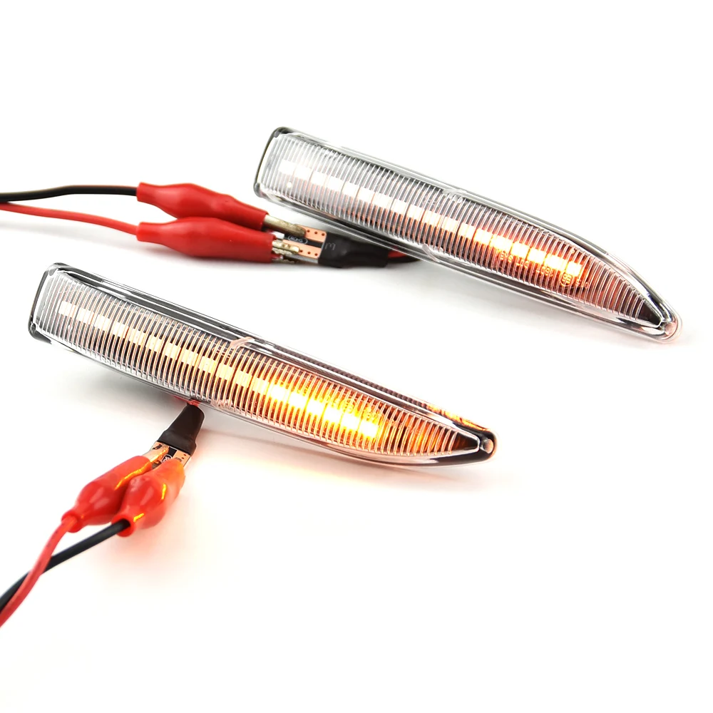 LED العنبر الأصفر مصابيح جانبية ل 2002-2008 BMW E65 E66 E67 745LI 750LI 760Li B7 7 سلسلة LED بدوره مصباح إشارة
