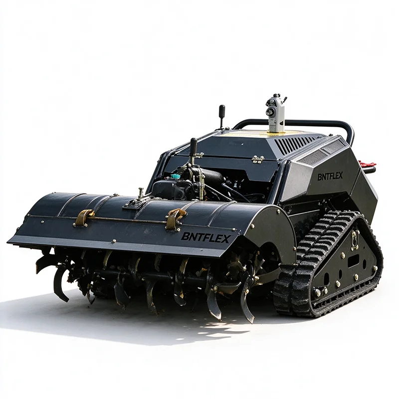 22HP Air-Cooled Remote Crawler Tiller Multifunctional High Power Farm Machine for Tilling Ditching Weeding Grass Shredding