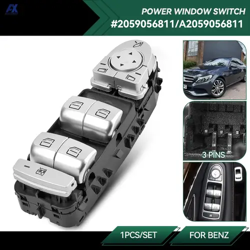 Imagen 1 del producto 2229056800 Interruptor de ventanilla principal eléctrico compatible con Benz Clase C W205 S205 C180 C200 C220 C250 C300 C450 Clase E W213 W222