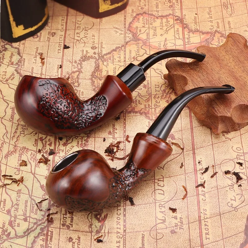 

Classic Straight Handle Resin Wood Dark Red Tobacco Pipe Pipe Smoking Pipes Tools