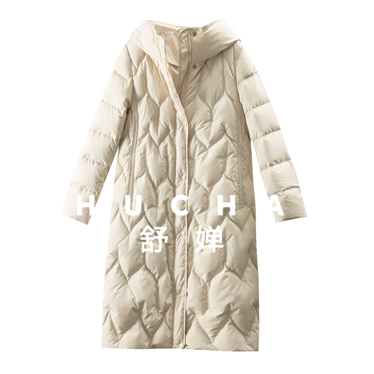 

Thin 90-down Hooded Warm Medium and Long Down Jacket for Women 48F3 Casacos Femininos Inverno 2025