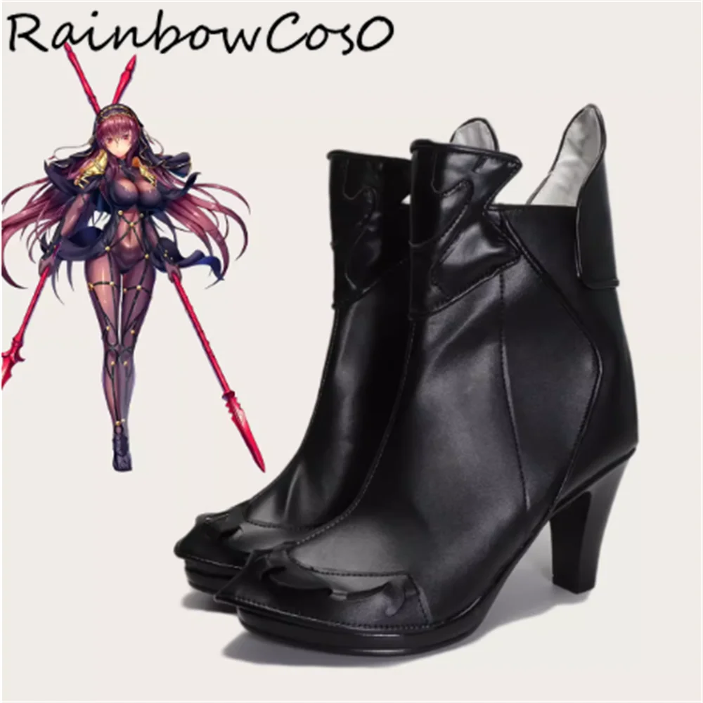 Scathach Sgathaich Fate grand Order Lancer Cosplay Shoes Boots Game Anime Party Halloween RainbowCos0 W5425