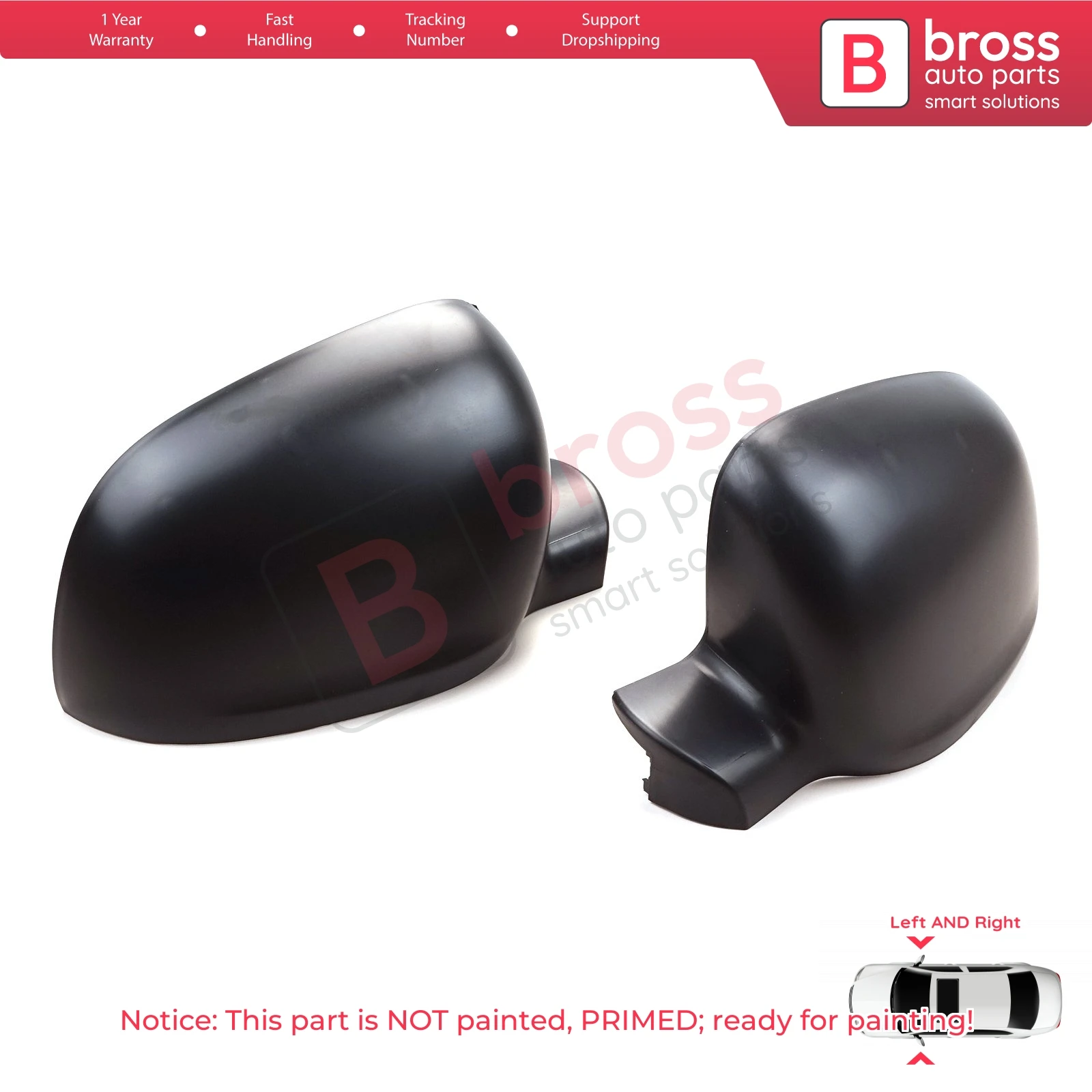 BSP1107 Car Side Mirror Shell Cap Cover Left Right 963736915R for Renault Kangoo Mercedes Citan W415 W420 Nissan Townstar NV250