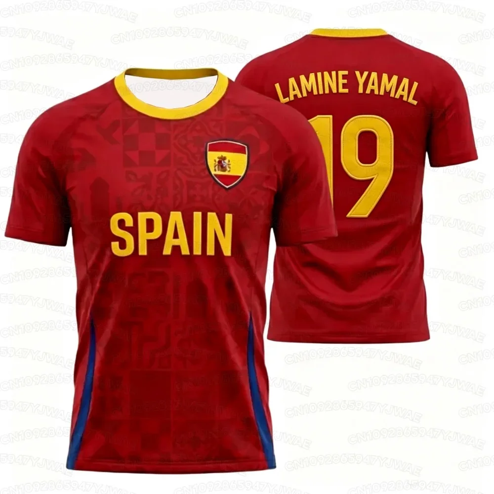 Nouveau maillot domicile 2026 de l'équipe nationale espagnole, concept couleurs contrastées, pour les fans, T-shirt de sport à séchage rapide pour hommes