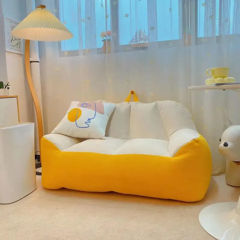 

125cm Giant Bean Bag Sofa Cotton Linen Lazy Sofa Couch Recliner Floor Seat Tatami Puff Armchair Corner Comfy Small Apartment