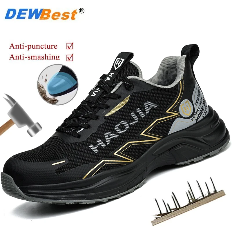 

Lightweight and comfortable breathable mesh anti-smash, anti-puncture, wear-resistant, non-slip lightweight safety shoes