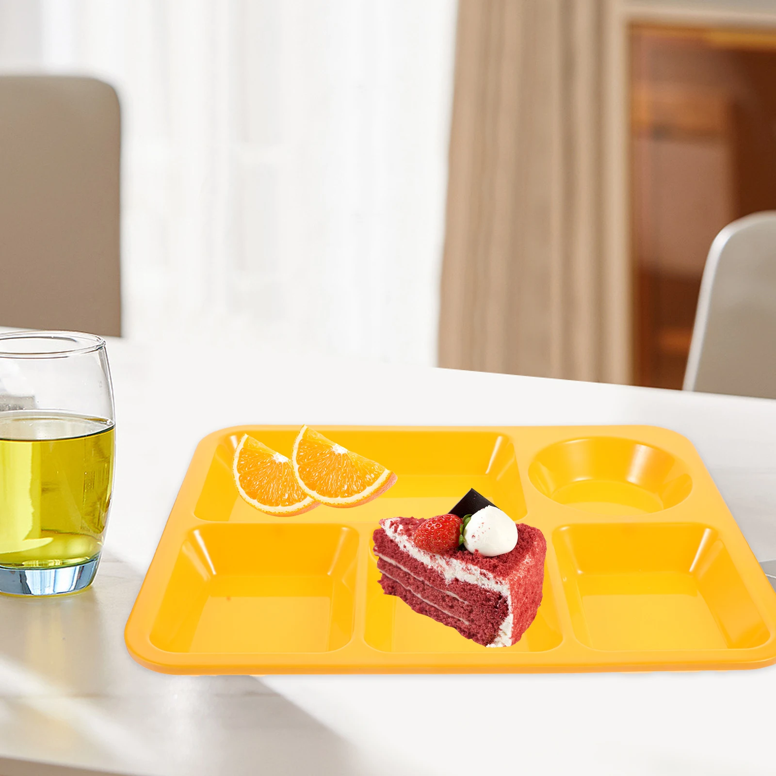 

3 Pcs Anti-fall Partition Plate Breakfast Food Tray with Dividers Aldult Separating Dish Sectional Rice