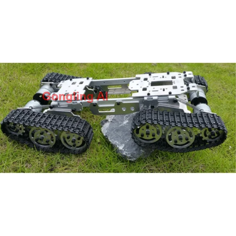 Robot Carro Armato RC con Carico di 12Kg, Telaio in Acciaio con Motore, Grande Piattaforma per Arduino/Raspberry Pi, Kit DIY Programmabile