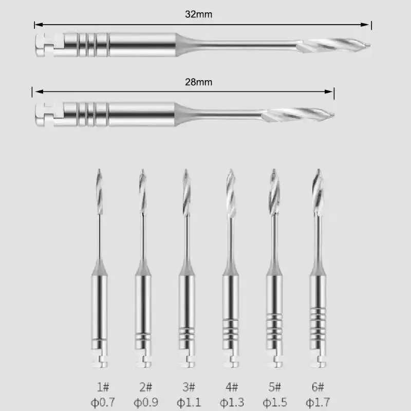 6Pcs/Pack Stainless Steel Dental Endodontic Drill Gates Glidden Denspay Peeso Reamers Rotary Endo Files Largo Dentist Materials