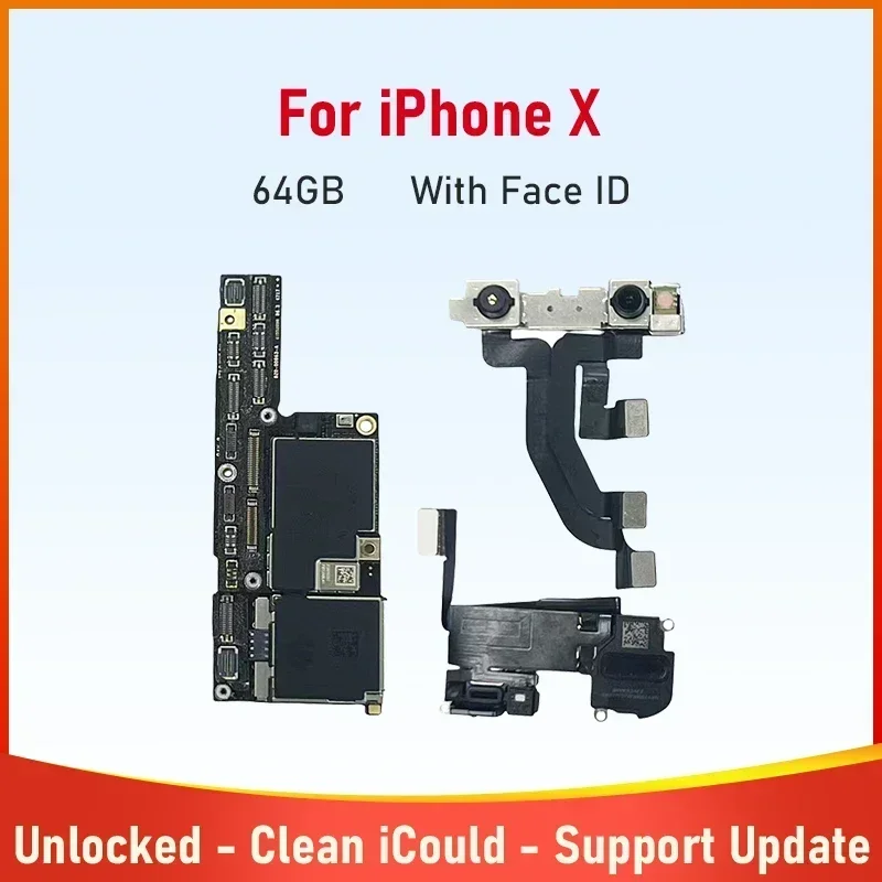 جديد! لوحة أم تم اختبارها لهاتف iPhone X XR XS Max 64g 128g 256g لوحة رئيسية غير مقفلة مع لوحة منطقية منظفة لمعرف الوجه