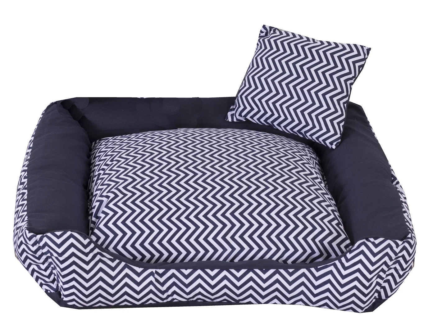 Pet Bed Dog Or Cat Chevron Blue Tam: M