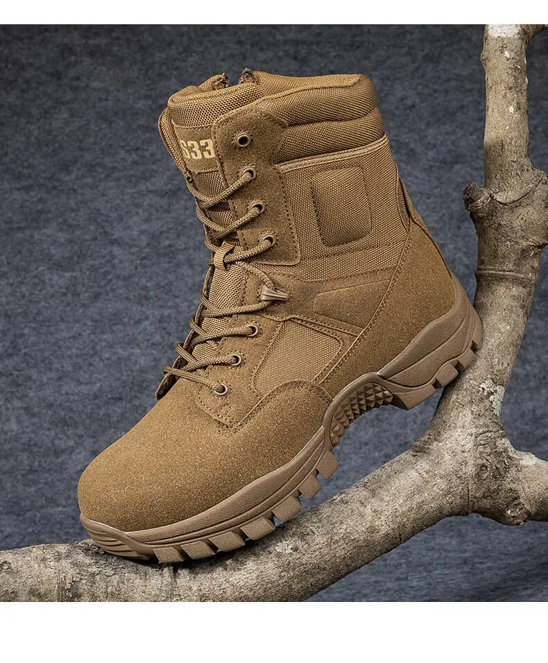 Outdoor-Stiefel für Herren, Knöchelstiefel, dick, hochwertig, sportlich, wasserdicht, rutschfest, Wanderstiefel, verschleißfest, Dschungel-Trekking, Größe 39–47 – Detail 15