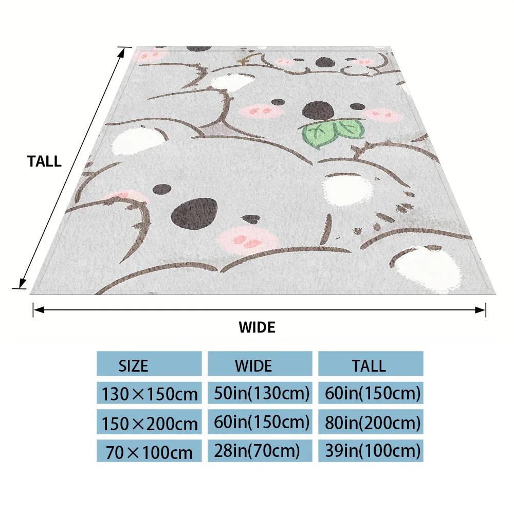 Grey Koalas Nap Blanket,Flannel Blanket,Suitable For Sofas,Beds,Cars,Rooms,Offices,Camping,Exquisite Gift Blankets