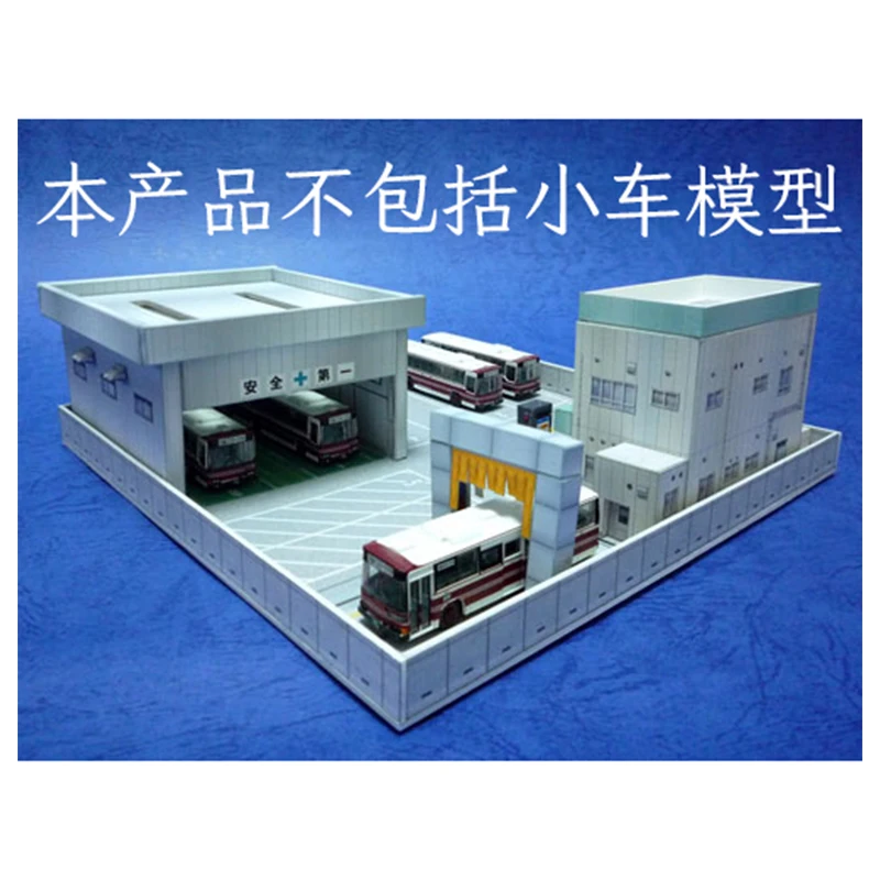 1:150 N-Scale Japanese Building Diorama 3D Paper Model Scene DIY Handmade Ornaments Bus Terminal