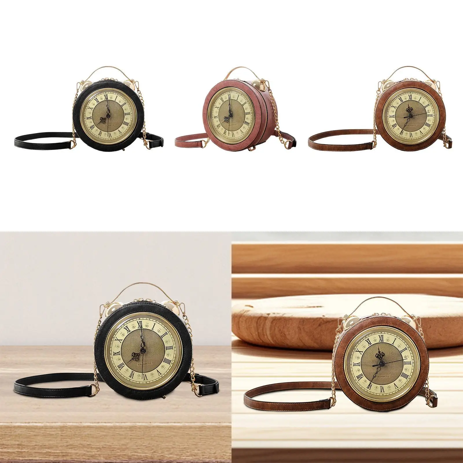 

Clock Purse Wallet Zippered Ladies Classic Retro Style Trendy Portable Female