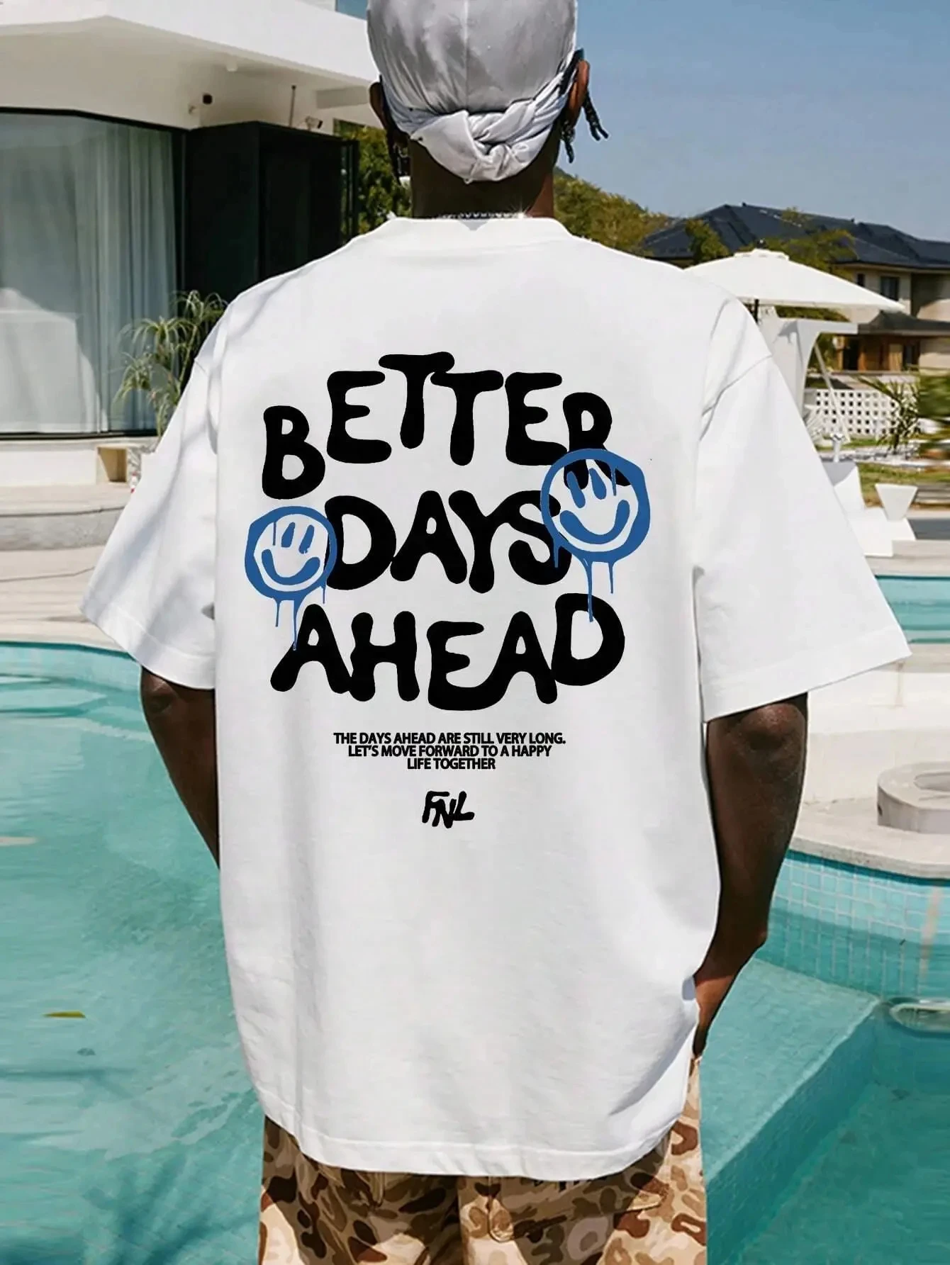 Bessere Tage im Voraus Brief Grafik Männer Baumwolle T-Shirt O-Ausschnitt lässig Overs ize T-Shirt Mode T-Shirt Kleidung Sommer lose T-Shirt