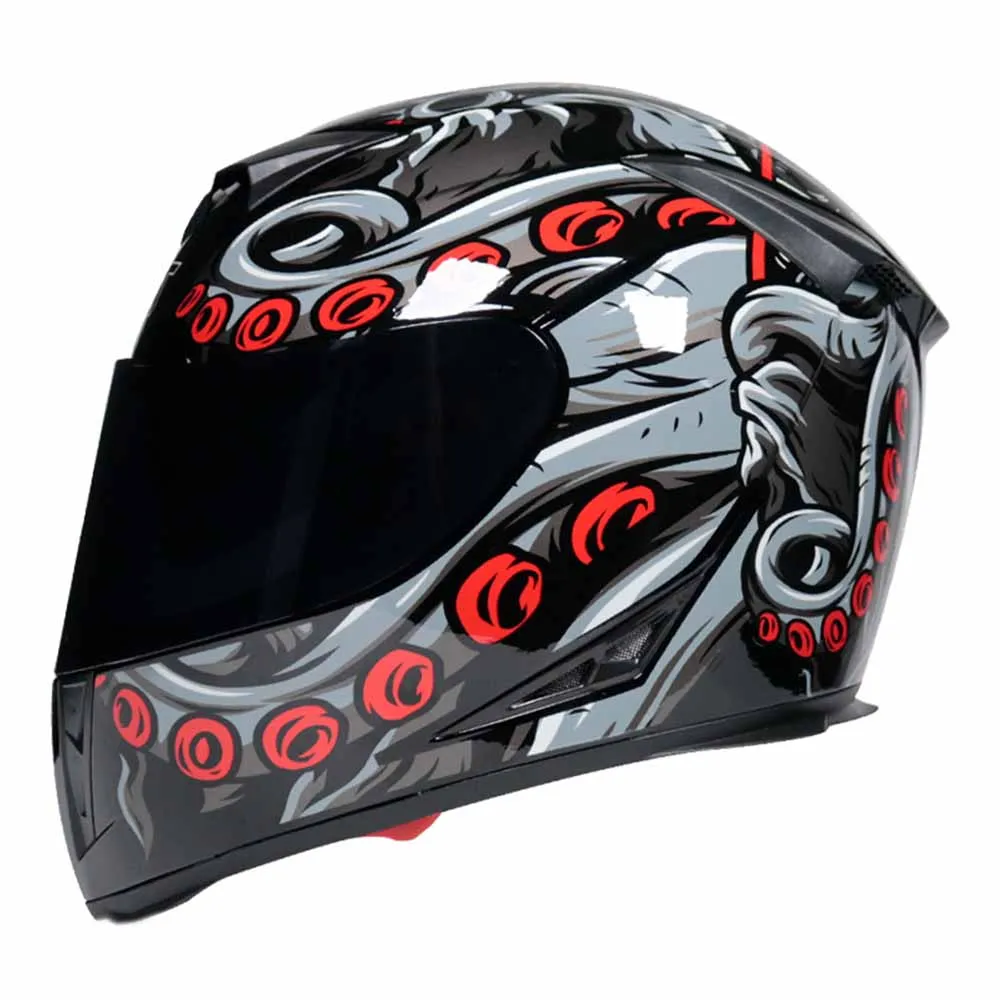 M-2XL Octopus Full Face Racing Helmets Wear-Resistant Motorcycle Accessories Breathable Motocross Kask Anti-Fall Head Protection