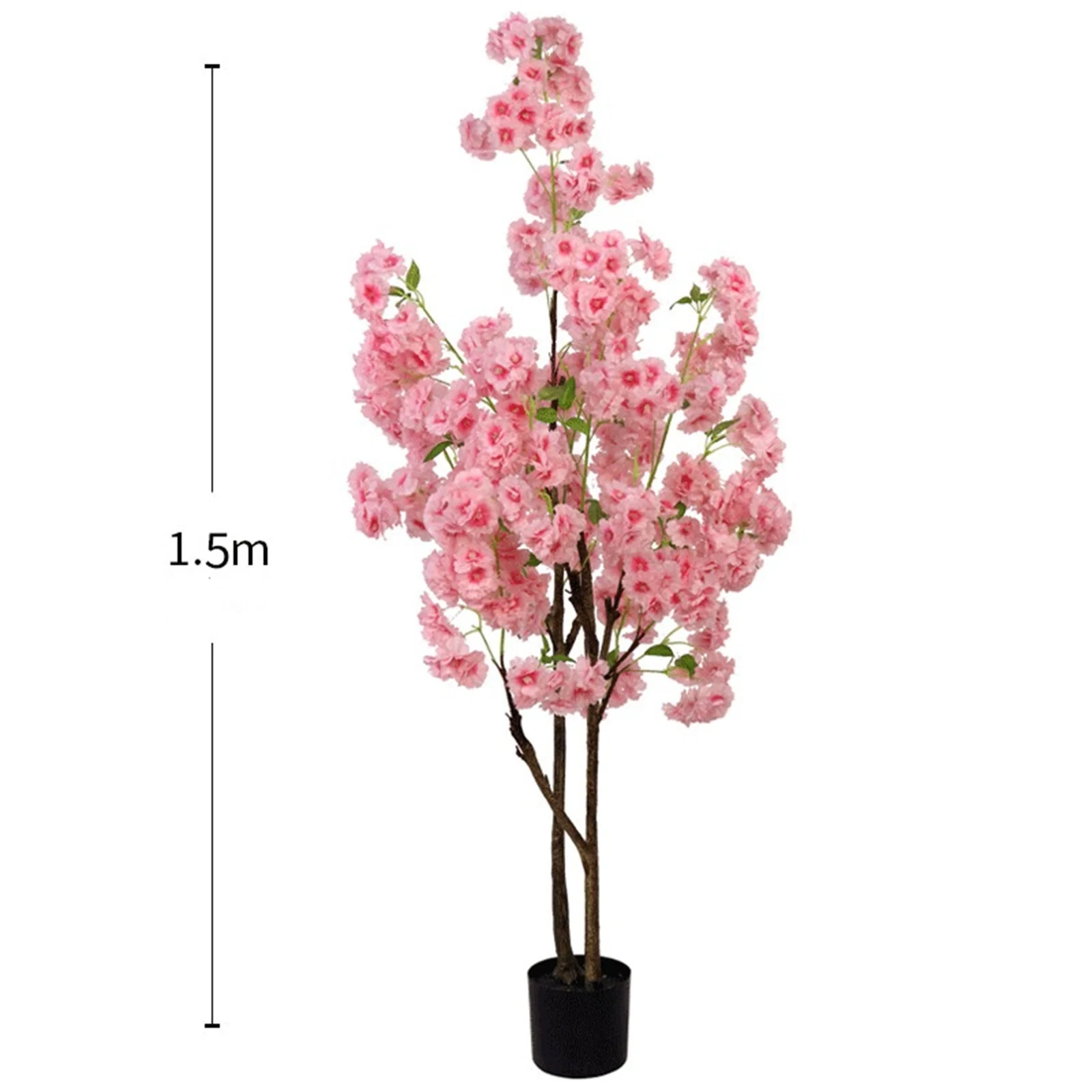 Artificial Cherry Blossom Tree,150cm Tall Decorative Faux Cherry Blossom Silk Tree In Pot,Home Indoor Corner Decor  ﻿