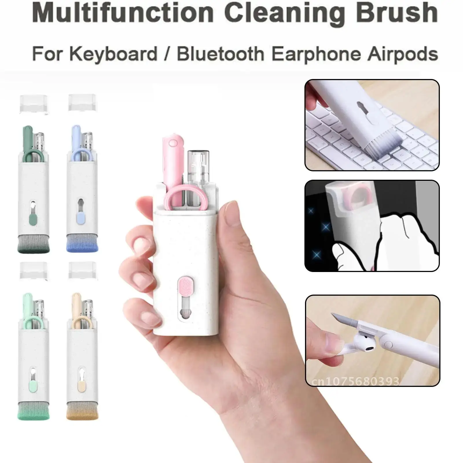 

Soft Cleaning Brush With Key Puller New 5 In 1 Keyboard Double Head Concealed Digital Product Cleaning Brush Multifunction Tool