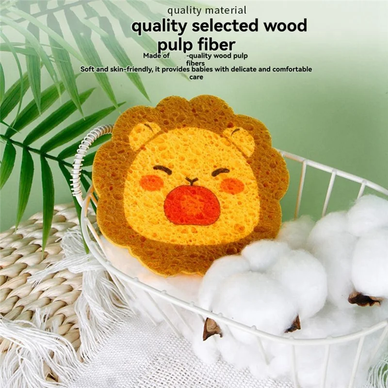 

A82I-Natural Wood Pulp Cotton Bathroom Wipes Animal Model Shower Mud Scrubbers Bathroom Supplies Bathroom Cleaning Spong