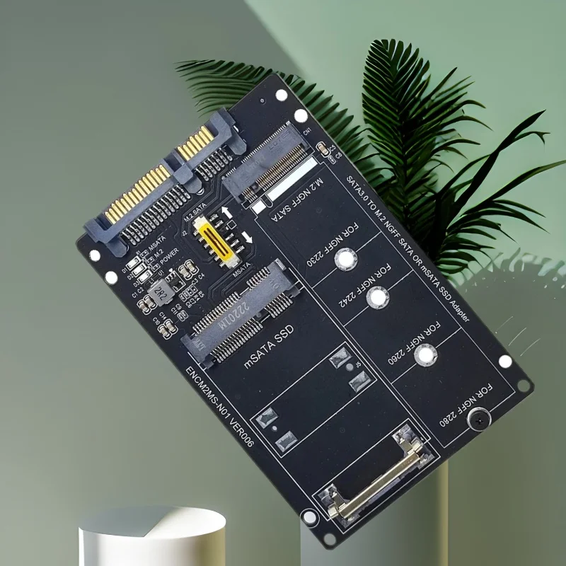 mSATA/M.2 SATA Protocol SSD to SATA3.0 6Gbps Adapter Riser Card Converter with Button Control Support 2230 2242 2260 2280 M2 SSD
