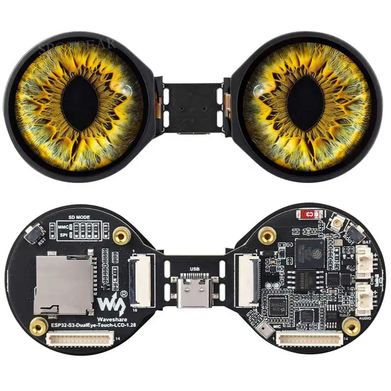 ESP32-S3 AI Sviluppo elettronico degli occhi Doard DualEye TouchEye Schermo da 1,28 pollici LCD Display rotondo N16R8 Giocattolo bambola Robot per Xiaozhi