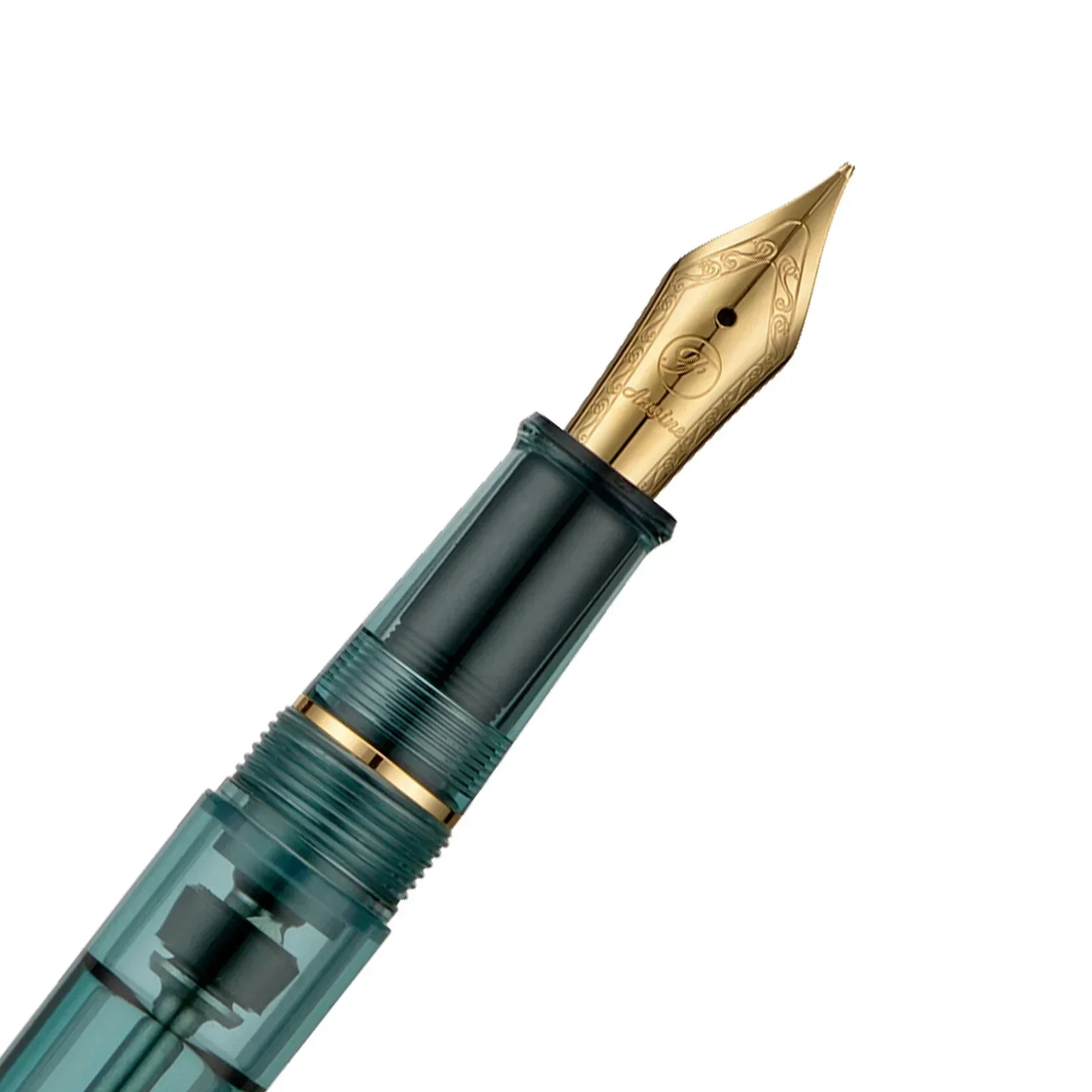 Asvine V126 penna stilografica con riempimento sottovuoto EF/F/M Nib, Set regalo di scrittura in acrilico verde trasparente