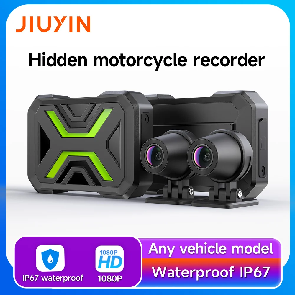 JIUYIN Dual Motorcycle DVR1080P Action Camera Recorder Front & Rearview Waterproof Motorcycle Dash Cam WiFi Smart Connect