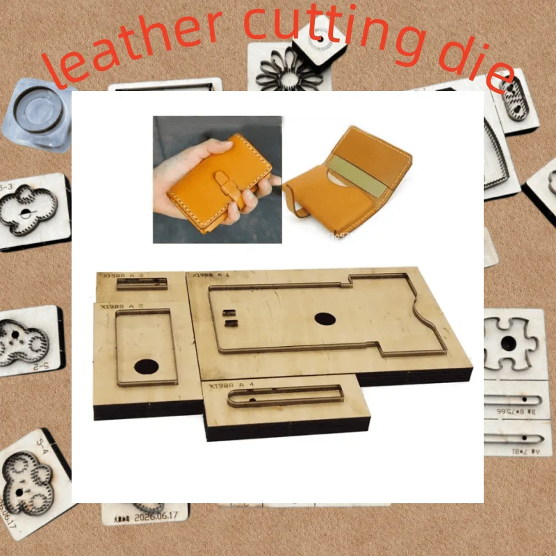 Custom Card Purse Shape Leather Cutting Die, DIY Handmade Leather Craft Punch Mold Compatible with Most Manual Die Cut