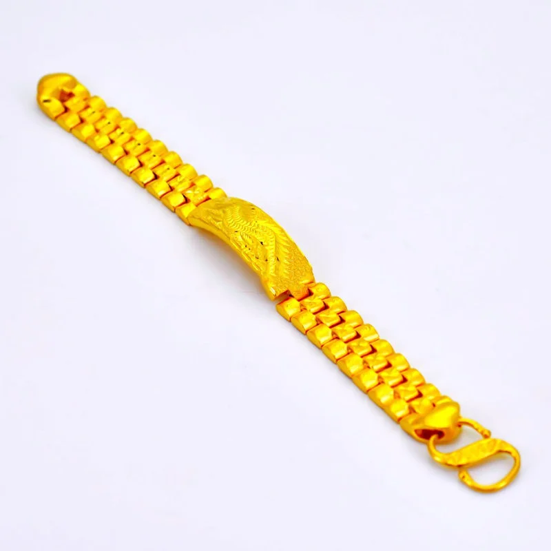 

Luxury 24K 9999 Pure Gold real gold Dragon Bracelet Men's Large Bracelet