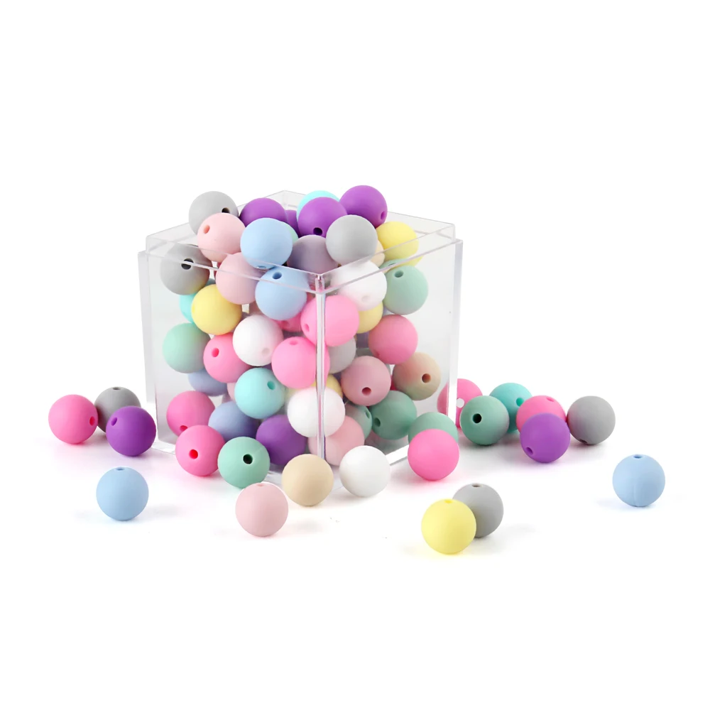 50Pcs 12MM Round Silicone Beads Perle Silicone Baby Teething Accessories Chewable Baby Teethers Bpa Free Baby Nursing Beads