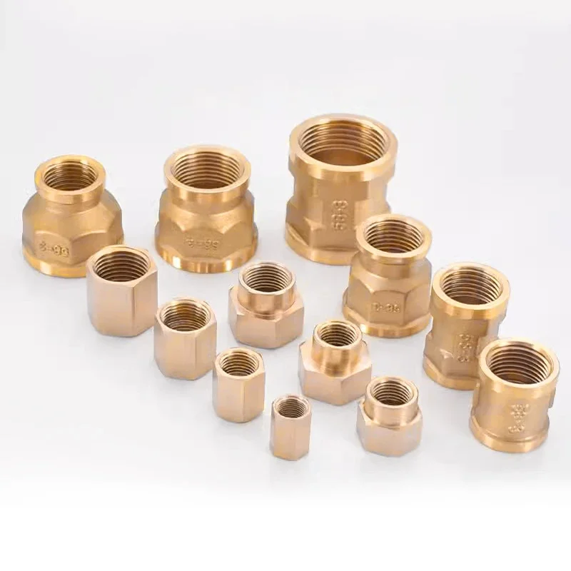 10Pcs Female Thread Brass Pipe Fittings Hex Nut Rod Connector 1/8\