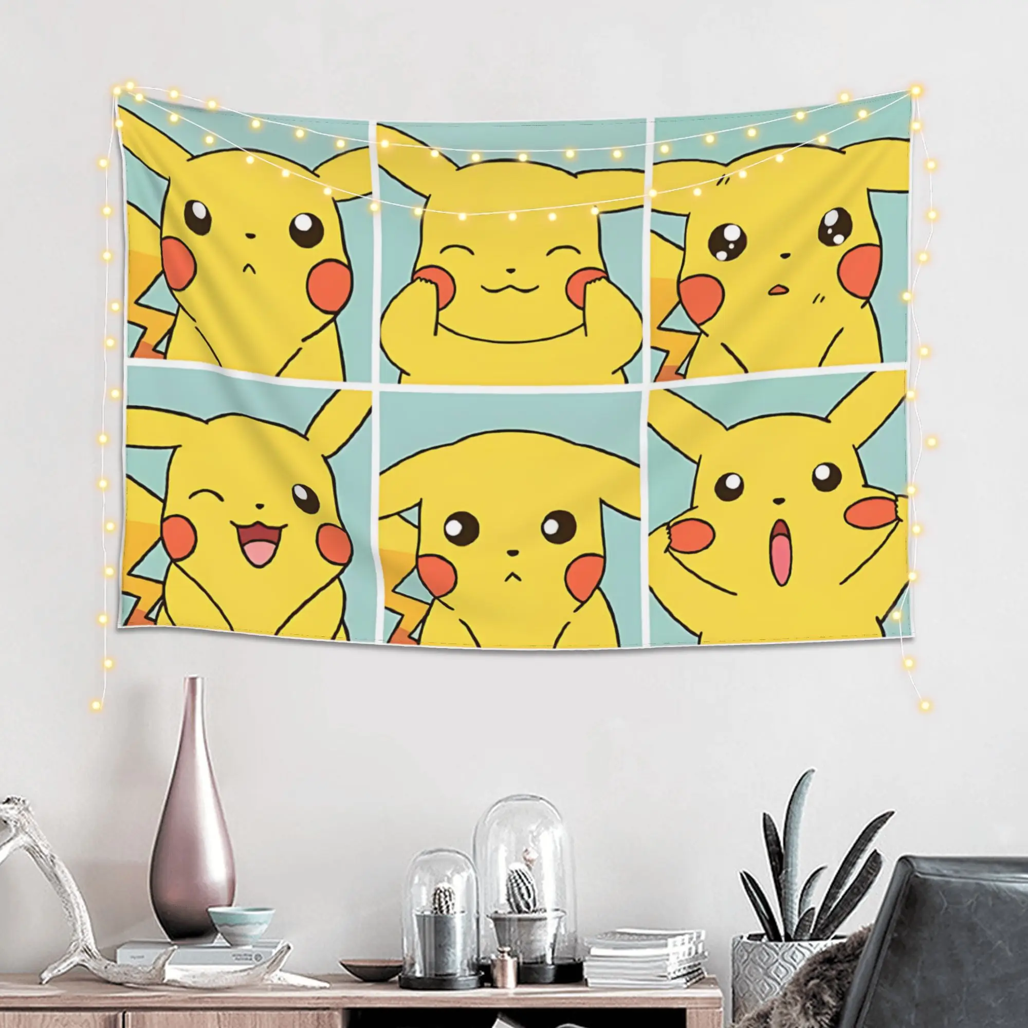 Cutecore Pokemon Tapestry Bedroom Decoration  Wall Hanging Blanket Tapestry Cool Stuff For Room