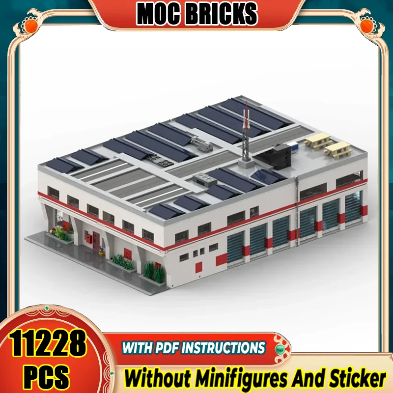 Street View Moc Building Blocks Feuerwache Model Technology Bricks Toys