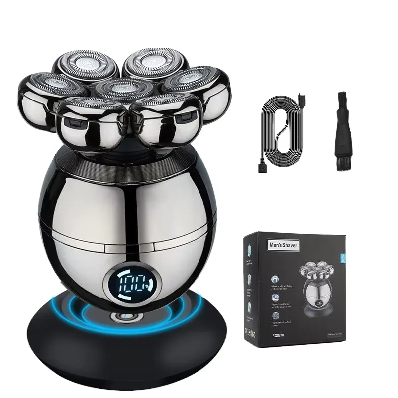 5 in 1 USB Rechargeable Rotary Electric Shaver Men Portable Cordless Razor IPX4 Waterproof Barber Bald Trimmer Face Household