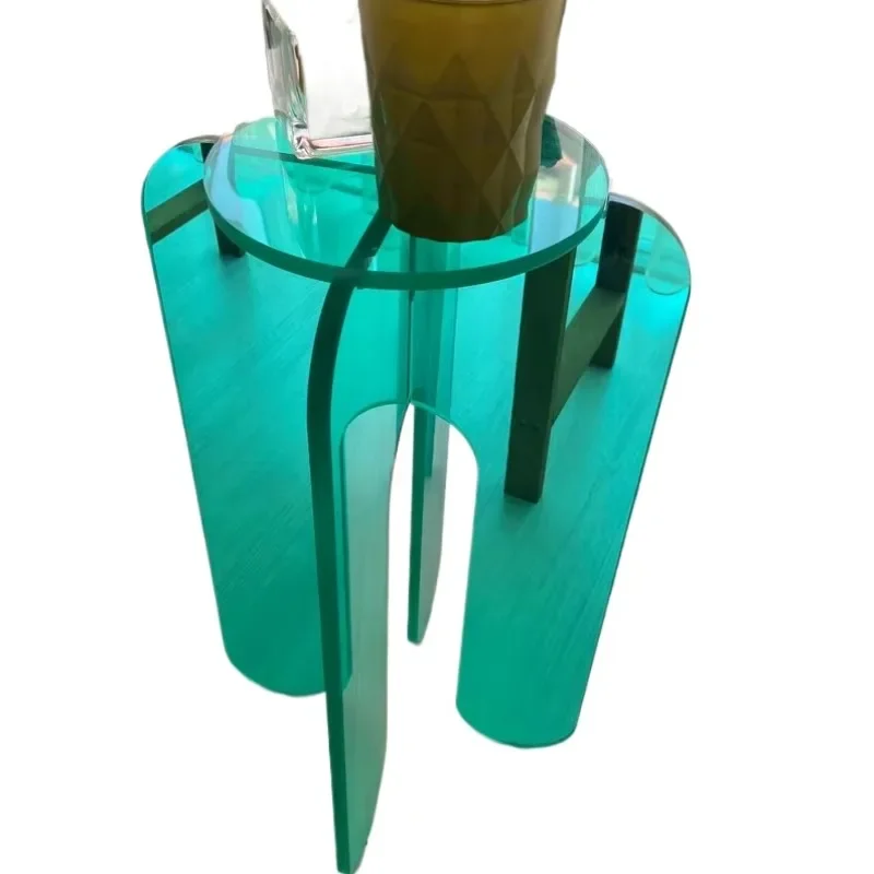 Modern acrylic movable side table, stylish sofa chair significant other, functional furniture