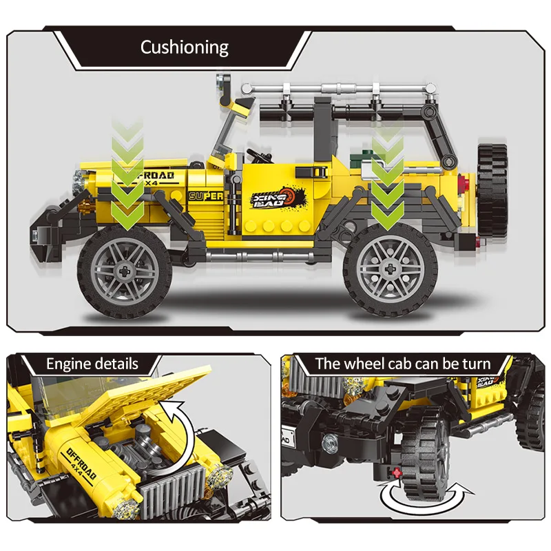 ZKZC Technical Off-road Racing Vehicle Truck Car Model Building Blocks City Monster Trucks Bricks Toys For Children Gift