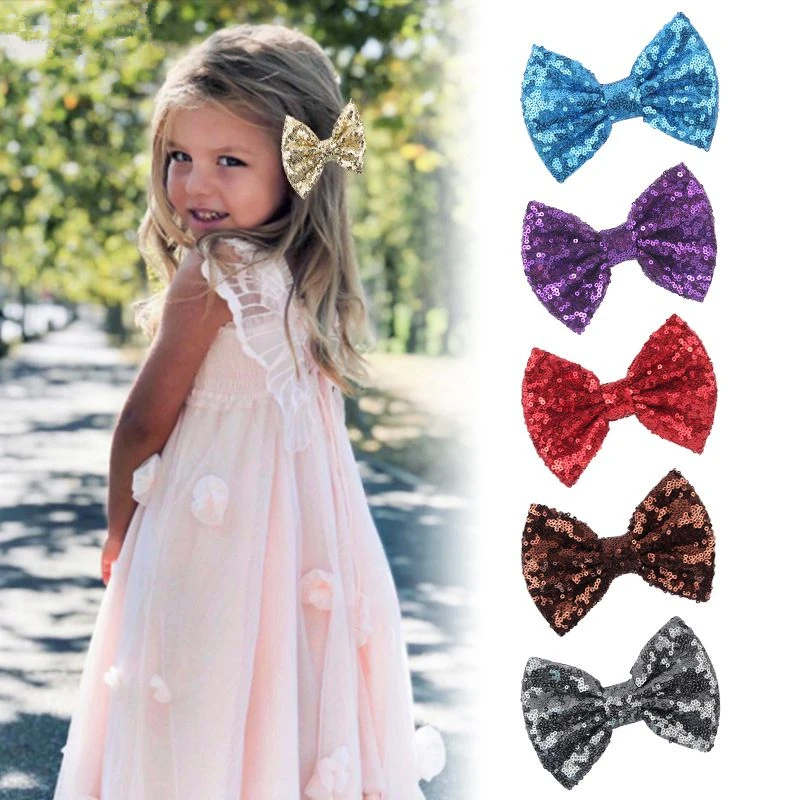 Huavista-Pince à Cheveux avec Ruban à Paillettes pour Fille et Femme, Accessoires pour Spectacle sur Scène ou 03/Wear, 5 Pouces, 10 Pièces