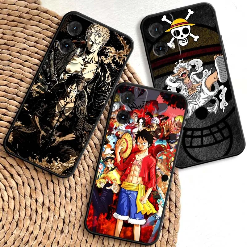 

One Piece Retro Cute Luffy Phone Case For Motorola G85 Edge 50 G24 G35 G14 G04 40 G72 G34 G G54 G13 G32 5G Black