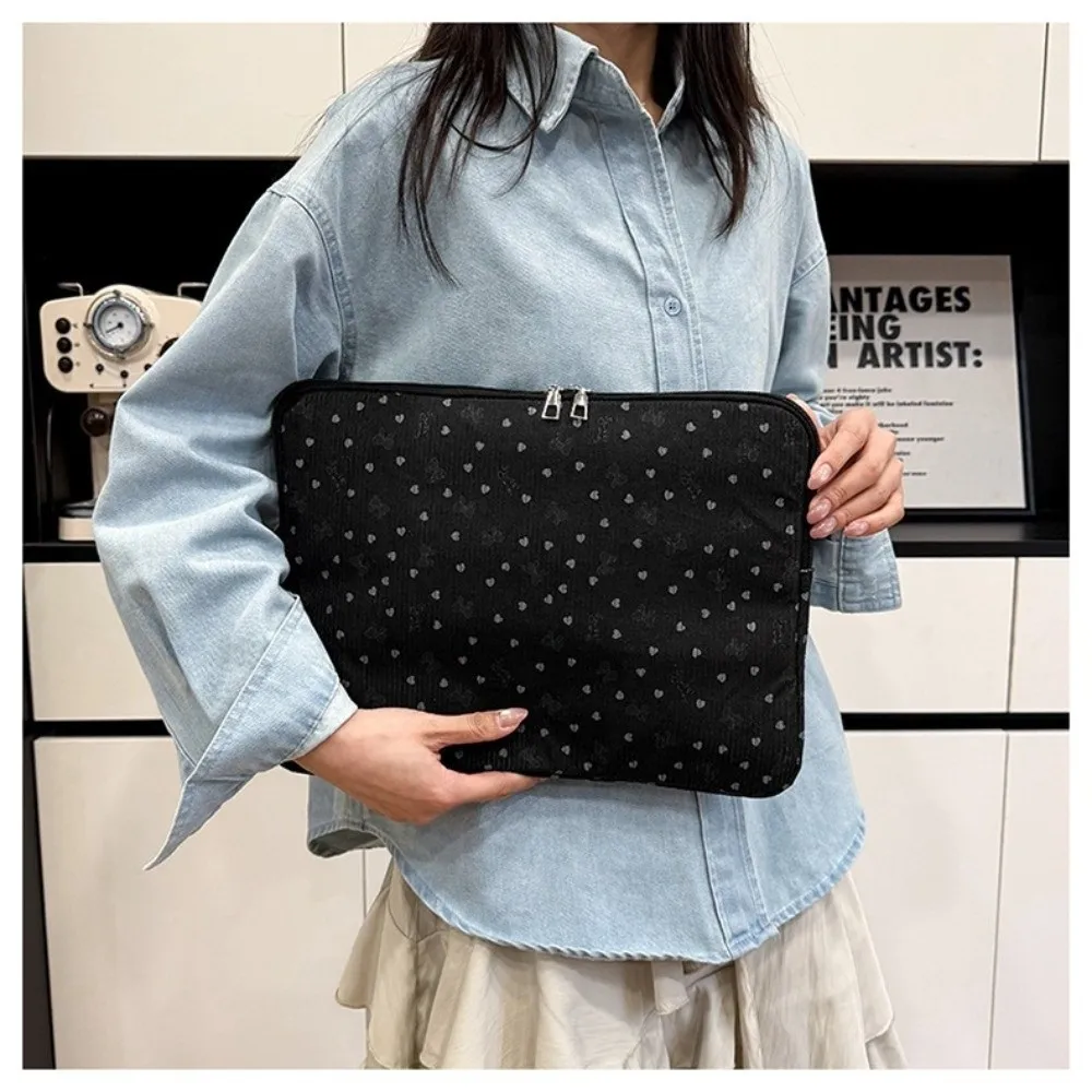 

New Corduroy Laptop Case Protective Shockproof Laptop Sleeve Lightweight Flower Print Tablet Case Travel